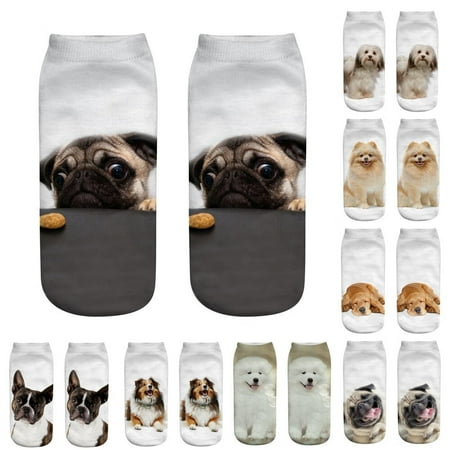 

KEVCHE Cute Casual Business Socks 3D Dog Printing Medium Sports Socks