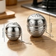 thumbnail image 3 of 2 Pack Reusable Tea Strainer, Stainless Steel Mesh Infuser with Chain for Loose Tea Seasoning, Silver Small, 3 of 9