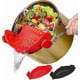 thumbnail image 2 of Fine Mesh Strainers 2-Pack, Heat-Resistant Silicone Colander for Rice and Pasta, Hands-Free Kitchen Sieve Filter, 2 of 5