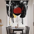 thumbnail image 3 of Black White Botanical Tie Up Curtains for Windows, Adjustable Balloon Window Shades, Red Moon Ink Wash Art Classic Kitchen Window Treatments Adjustable Roll Up Curtain for Basement/Nursery 52"x45", 3 of 8