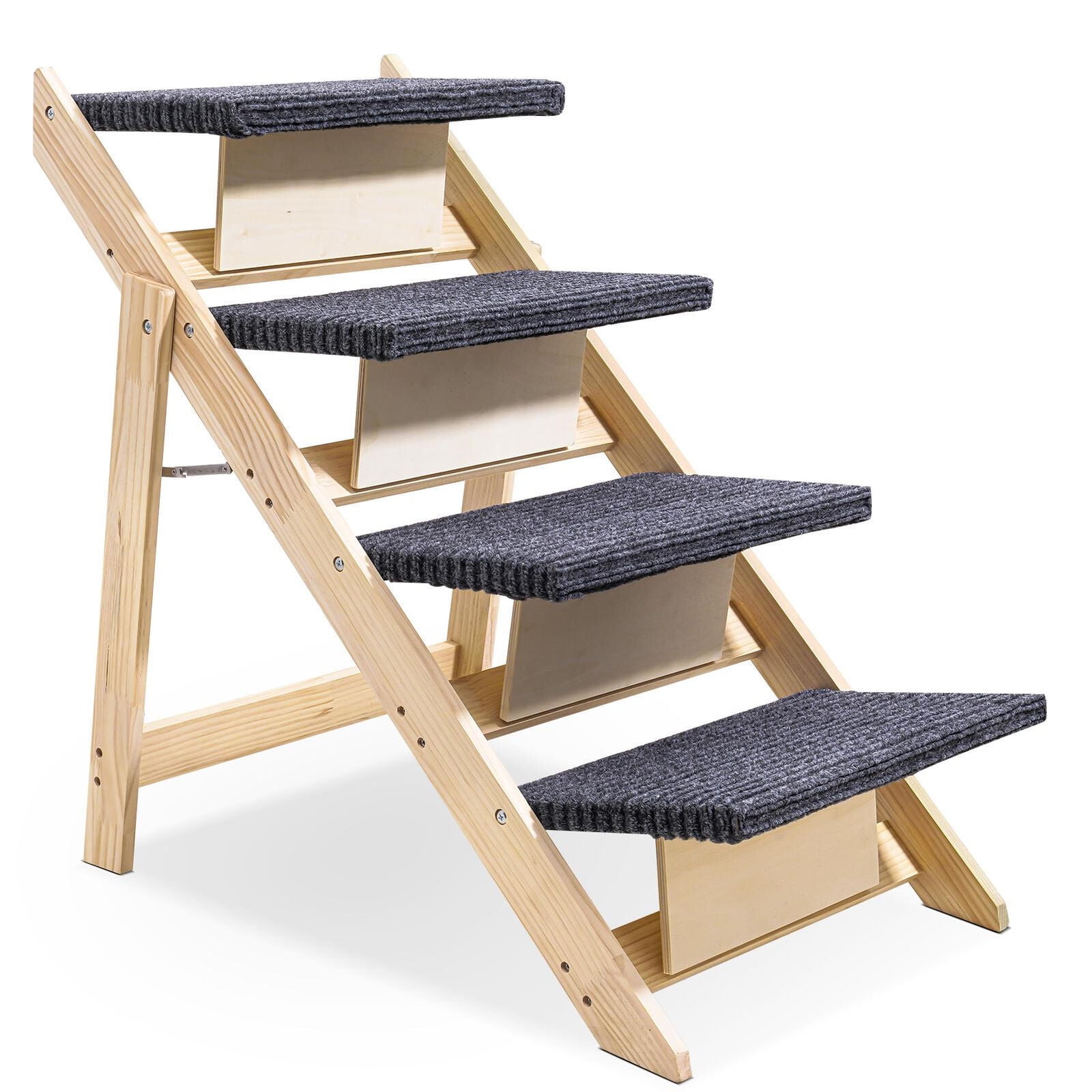 Solid Wooden Pet Ramp Car Dog Ladder Non-slip Carpet Safety Pets Ladder Wooden Dog Ramp Pet Puppy Surface Access Stair