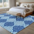 thumbnail image 4 of Blue Geometric Area Rugs 8'x10', Washable Small Throw Rugs for Living Room Patio, Retro Morocco Abstract Art Indoor Outdoor Rug Non-Slip Low Pile Carpet Runner Reversible Floor Mats, 4 of 8