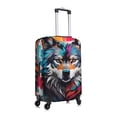thumbnail image 3 of Uemuo Tie-Dye Wolf Head Printed Washable Luggage Cover - Fashion Suitcase Protector Fits 18-32 Inch Luggage -Large, 3 of 9
