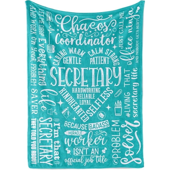 Secretary Gifts for Woman, Throw Blanket for Secretaries' Day Administrative Professional Day Gifts for Appreciation, Christmas, Birthday - 50" x 60" Queen of The Office