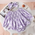thumbnail image 2 of Gelikeya Halloween Baby Clothes for Girls Cute Pumpkin Prin Rompers + Headband 2 Piece Outfits Bodysuit (Purple, 6-12 Months), 2 of 6