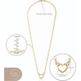 thumbnail image 3 of Jewelry Atelier Gold Filled Figaro Heart Necklaces – 14K Yellow Gold Filled Heart Pendant with Solid Figaro Chain for Women with Different Sizes (2.7mm, 4.5mm), 3 of 7