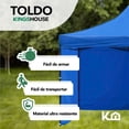 thumbnail image 2 of Toldo Carpa Con Pared Impermeable Plegable Acero 3x3 M azul KingsHouse TOLPAR3X3-1-IMP, 2 of 8