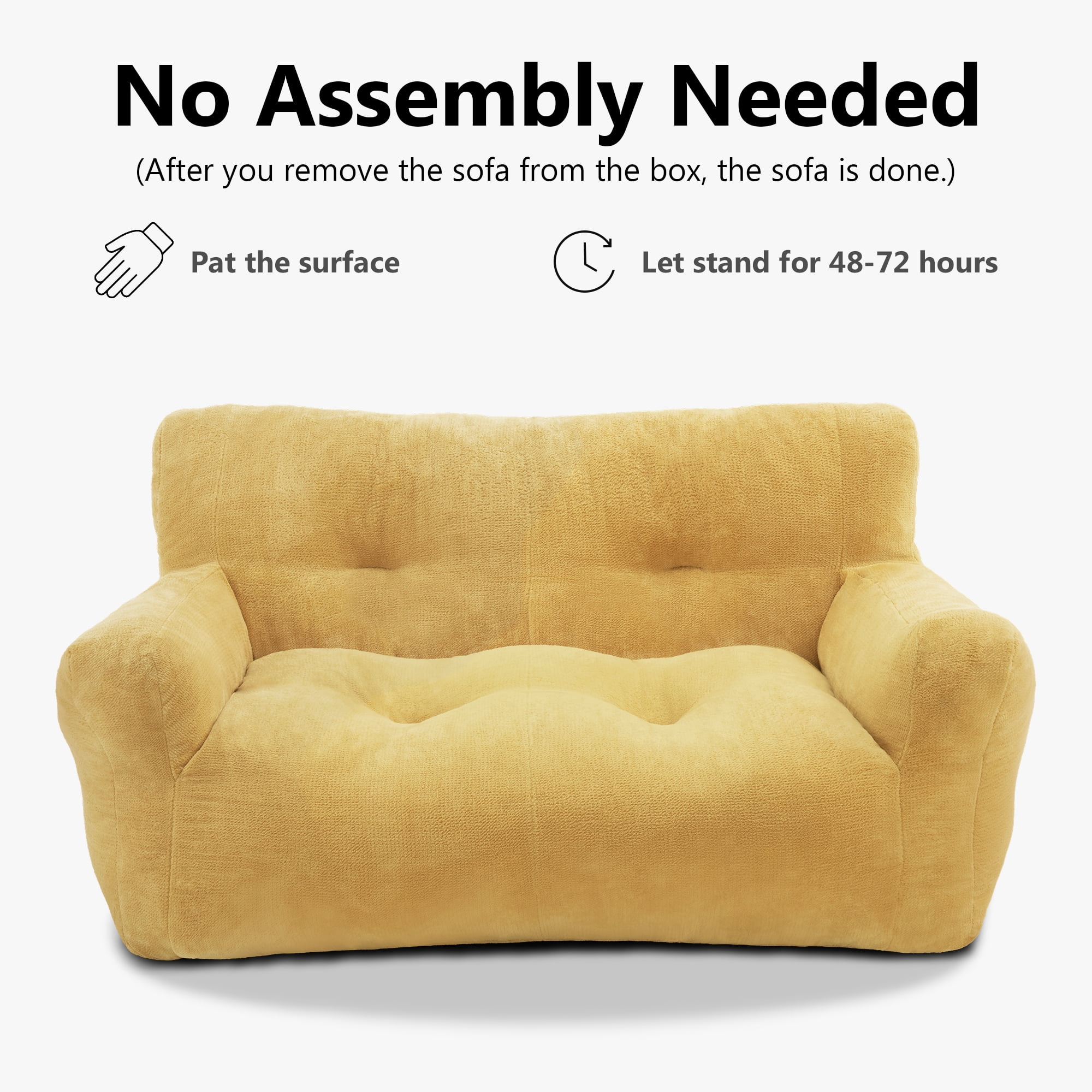 MCombo 43.3'' Large Pet Couch Dog Sofa Bed, Support up to 100lbs, No Assembly Need, Yellow