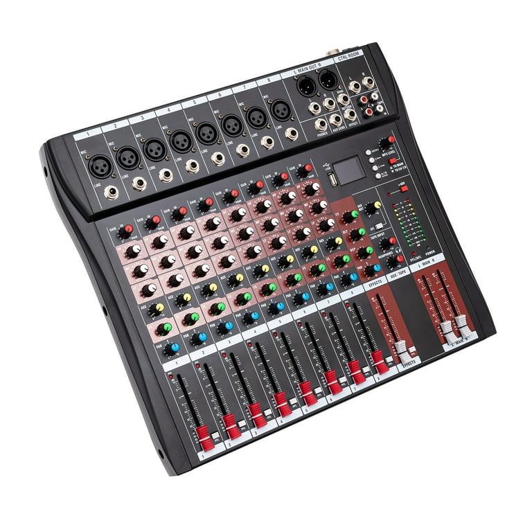 TFCFL 8 Channel Audio Mixer Sound Mixing Console Board USB Dedicated Stereo  for Live Studio ABS 110V 