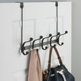 thumbnail image 2 of mDesign Closet Over Door/Wall Mount 10 Hook Storage Organizer Rack, Bronze, 2 of 7