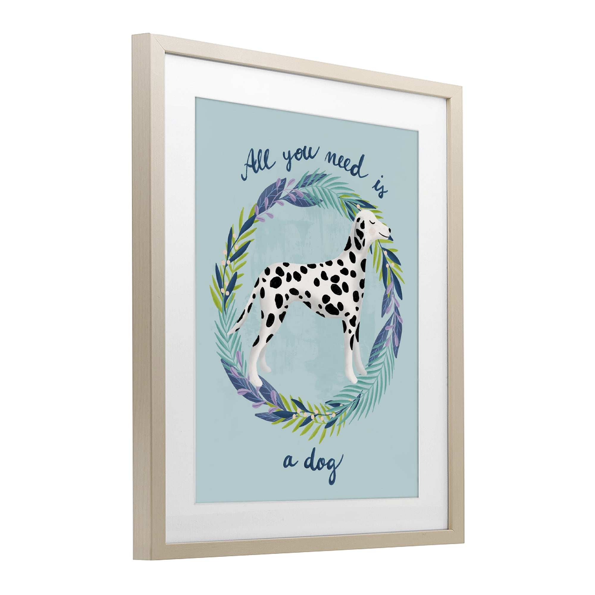 Stupell Industries All You Need Is A Dog Birch Framed Print Under Glass, design by Metka Hiti