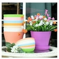 thumbnail image 2 of 5.5" Plastic Plant Pots 8-Pack, Medium Flower Planter with Drainage Hole and Saucer, Classic Indoor Outdoor, Plant Pots for Orchid, Peace Lily, Spider Plant, Snake Plant and All House Plants, 2 of 7