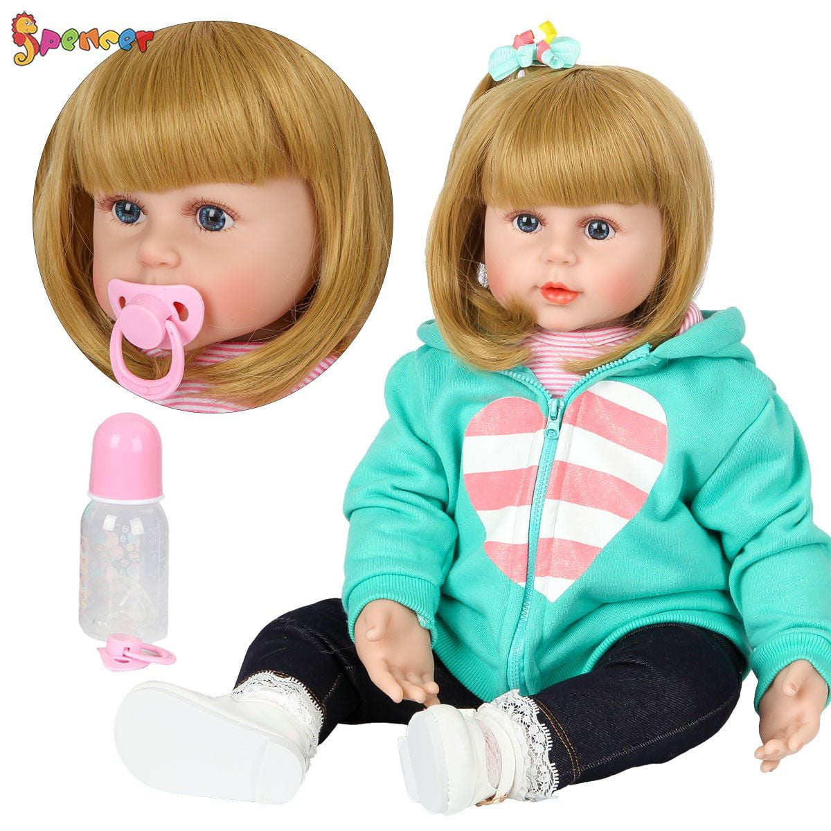 60cm Silicone Vinyl Reborn Doll Handmade Baby Bebes Newborn Dolls Xmas Girl Gift