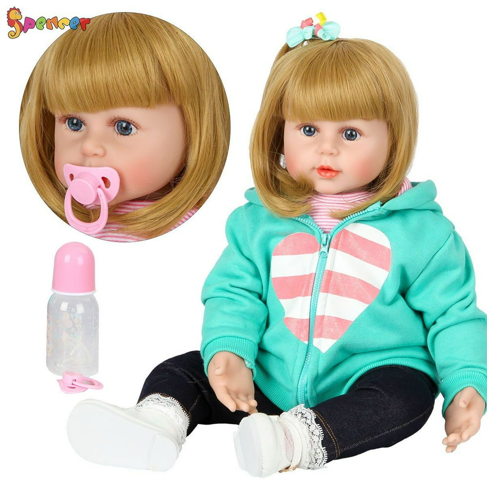 Spencer 60cm 24" Lovely Reborn Baby Girl Doll Silicone Vinyl Realistic