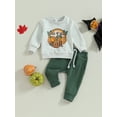 thumbnail image 3 of Fall Winter Baby Boy Clothes 6M 12M 18M 24M 3Y Its Fall Yall Crewneck Sweatshirt and Solid Jogger Pants Trendy Halloween Outfits, 3 of 10