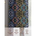 thumbnail image 5 of Pink Blue Brown Green Boho Sheer Curtains 63 Inch Length 2 Panels Set, Ethnic Abstract Geometric Art Voile Window Treatment Rod Pocket Curtains Sheers Drapes for Bedroom/Living Room/Kitchen 52x"63"x2, 5 of 7