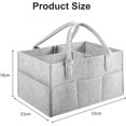 thumbnail image 2 of Organizador de pañales para bebé, caja de fieltro para guardar pañales con bolsillo, cesta portátil para toallitas húmedas con compartimento (gris claro), 2 of 5