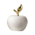 thumbnail image 3 of Estatua de manzana de cerámica, figura decorativa coleccionable, adorno de escritorio simple para Blanco, 3 of 9