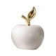 thumbnail image 3 of Estatua de manzana de cerámica, adorno de escritorio, pieza de colección, artesanía, figura decorativa Blanco, 3 of 9