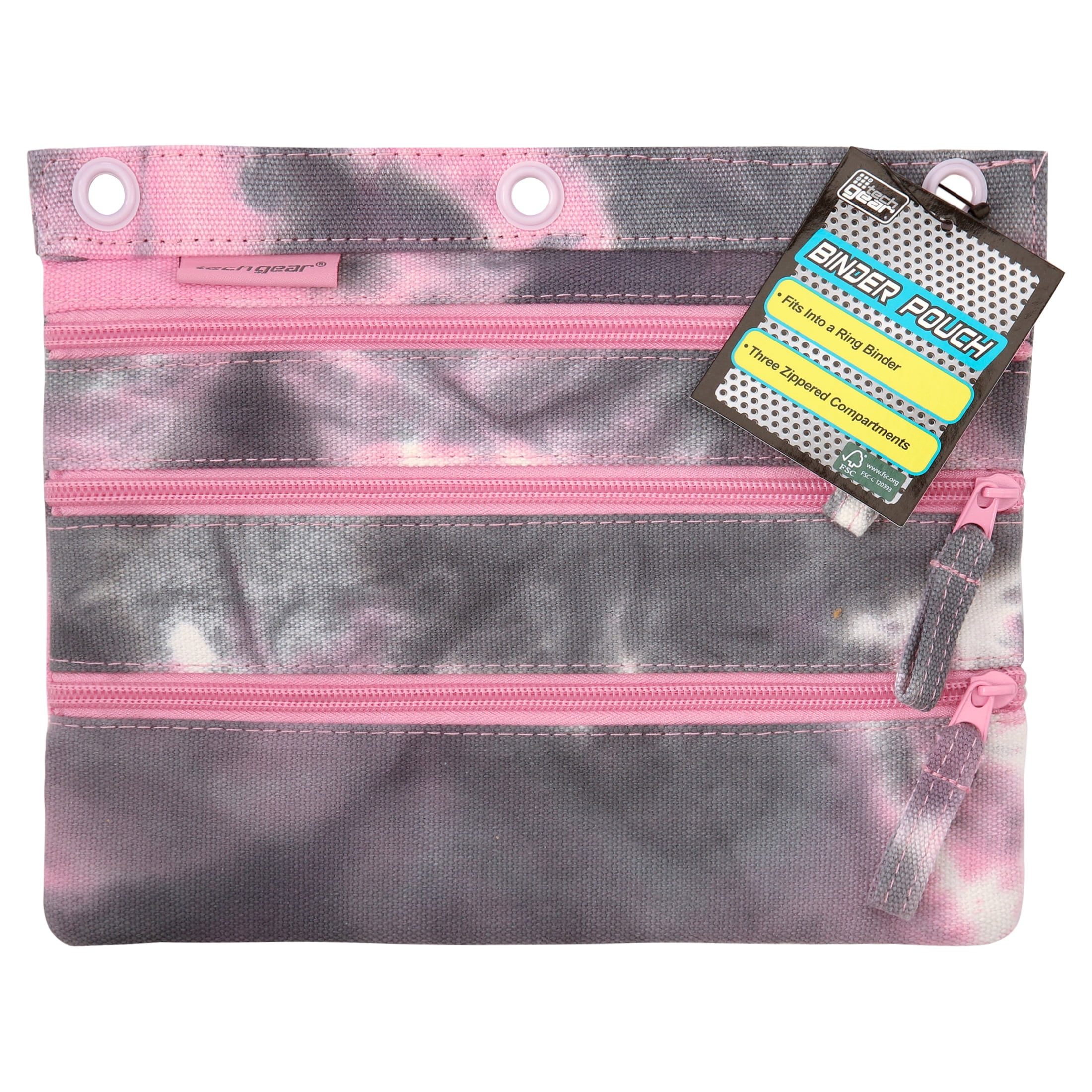Tech Gear Cotton Smoke Triple Binder Pouch Pink