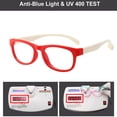 thumbnail image 2 of pitrice Kids Anti Blue Rays Glasses Light Blocking Eyeglasses Computer Phone Anti UV Flat Goggles, C6 Red Frame, 2 of 7
