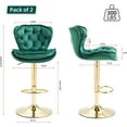 thumbnail image 5 of JESTOP Modern Swivel Pub Height Barstool Set of 2, High Dining Chair with Velvet Seat, Backrest, Armless Hydraulic Counter Stool, Gold Base Island Stool, 5 of 7