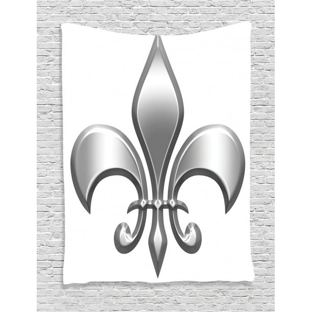Fleur De Lis Tapestry, Lily Flower Symbol Nobility of Knights in