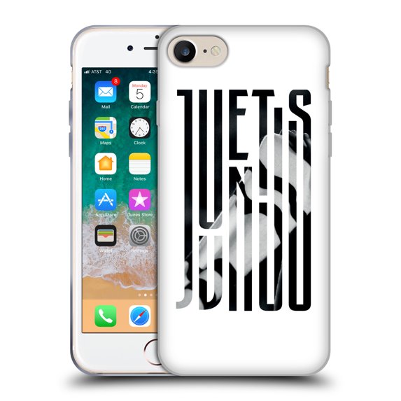 Head Case Designs Officially Licensed Juventus Football Club Graphic Logo Scarf Soft Gel Case Compatible with Apple iPhone 7 / 8 / SE 2020 & 2022