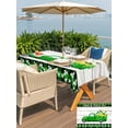 thumbnail image 4 of Outdoor Tablecloth with Umbrella Hole and Zipper, Saint Patrick's Day Rectangle Table Cloth 60x84 Inch Waterproof Tablecloth, Spring Green Grass Truck Gray Wood Plaid Picnic Table Cover for Patio, 4 of 7