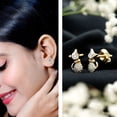 thumbnail image 3 of Rosec Jewels Natural Diamond Cat Earrings for Women - Diamond Stud Earrings - HI-SI Quality - Ready to Gift, 10K Yellow Gold, 3 of 9