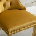 thumbnail image 3 of Dining Room Chairs with Velvet Fabric Dining Chairs with Golden Stainless Steel Plating Legs, Backrest and Button Velvet Fabric Design,Luxury Home Furniture for Dining Room(Gold Set of 8), 3 of 11