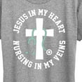 thumbnail image 3 of Instant Message - Jesus In My Heart Nursing In Veins - Women's Short Sleeve Graphic T-Shirt, 3 of 6