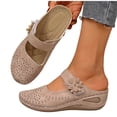 thumbnail image 5 of Samdudou Closed Toe Sandals Womens Dressy Summer Mules Back Strap Casual Summer Beach Flats Cut Out Breathable Walking Shoes, 5 of 6
