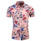 thumbnail image 1 of Playeras Y Camisas Para Hombre Novedad de verano, camisa de manga corta con estampado ajustado para hombre, camisa informal de poliéster a la moda de talla grande para playa (Yellow, 4XL), 1 of 2