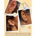 thumbnail image 4 of Aretes Dochais hipoalergénicos chapados en oro 14K para mujer, 4 of 7