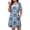 Blue-Damask-Floral, variant on WellSize Plus Size Dresses For Women Summer Crew Neck Short Sleeve T Shirt Dress Casual Lace Sundresses with Pockets