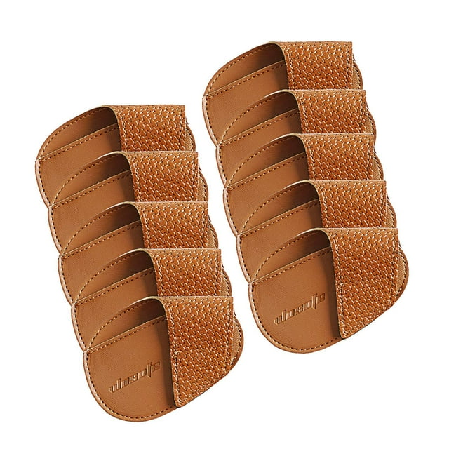 Destyer Golf Head Covers PU Portable Protector Travel Golf Athlete for Training Brown Small 10 Pcs 1Set