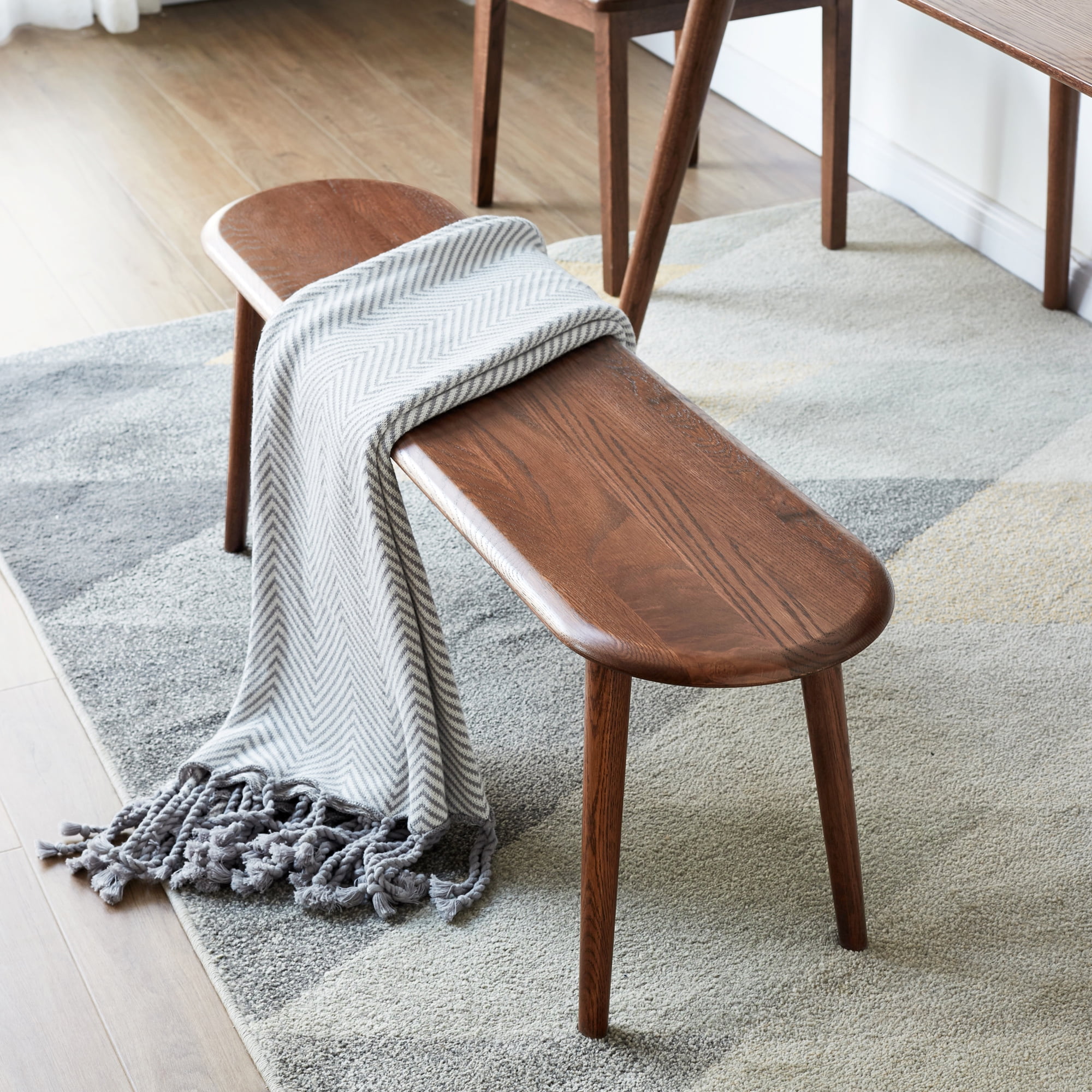 MAYEERTY Natural Oak Wood Dining Bench - Multi-functional for Dining Room/Bedroom