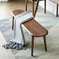 thumbnail image 5 of YANSHE 47" Dining Bench, Kitchen Table Bench, Half-Round Design Wide Sitting Surface Solid Oak Wooden Bench For Home Dining Room Entryway Bedroom Decor, 5 of 7