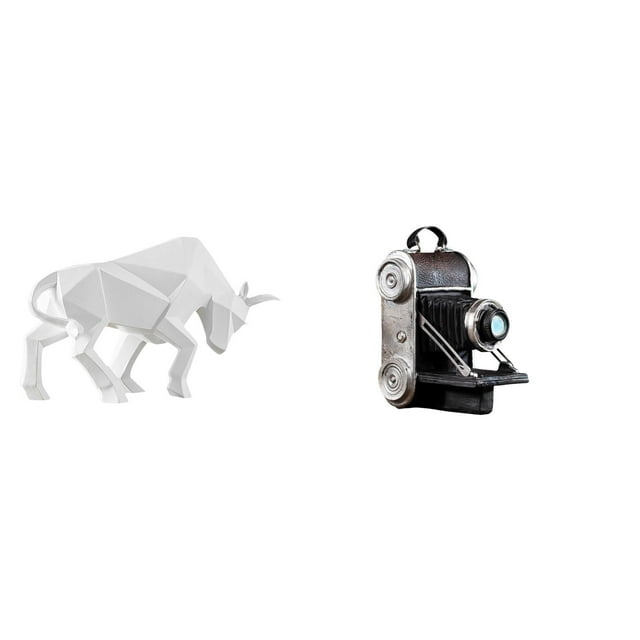 Escultura Moderna De Resina Con Forma De Toro Y Cámara, Figura Abstracta, Adorno Para La Entrada, Mesa, Escritorio, Estante, Oficina, Armarios, Amigos Y Familia.