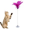 thumbnail image 4 of Cat Teaser Suction Cup Spring Faux Feather Cat Toy Cat Teaser Wand with Bell, 4 of 6