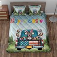 thumbnail image 2 of Happy Easter Pitbull American Flag Truck Quilt Bedding Set Terrier Dog Lover 1 Blanket Bed Cover 2 Pillowcases - 03001, 2 of 5