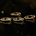 thumbnail image 2 of Anneau Ouvert Coeur Strass: Empilable Réglable Bague Midi Bijoux, 2 of 4