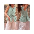 thumbnail image 3 of ZAXARRA Women Peplum Tank Tops Tie Front Sleeveless Striped Ruffle Hem Babydoll Vest Shirts Summer Cute Going Out Tops, 3 of 8