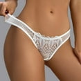 thumbnail image 7 of UAYOTSE Women's Floral Lace Seamless Bow Cut Out Lingerie Underwear Brief Panties,S White, 7 of 7