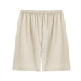 thumbnail image 2 of Elainilye Fashion Mens Pajama Shorts Casual Shorts Breathable Cotton and Linen Homewear Pajamas Shorts Bottoms,Beige, 2 of 3
