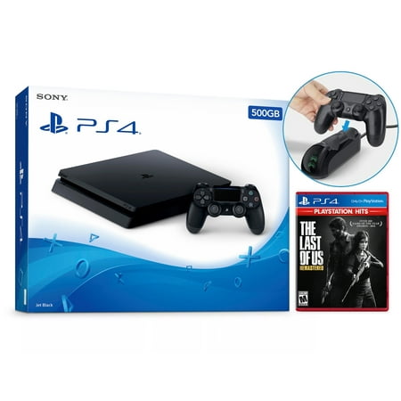 Sony PlayStation 4 Slim The Last of Us: Remastered Bundle 500GB PS4 Gaming Console  Jet Black  with Mytrix Dual-Controller Fast Charger Sony PlayStation 4 Slim The Last of Us: Remastered Bundle 500GB PS4 Gaming Console  Jet Black  with Mytrix Dual-Controller Fast Charger