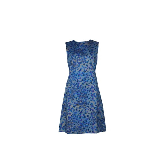 Pre-Owned Erdem Floral Print A-Line Dress in Blue Cotton
