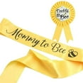 thumbnail image 1 of LINGAIXINYUE Decoraciones para baby shower: banda dorada 'Mommy to Bee' y kit combinado de insignia de hojalata 'Daddy to Bee', decoración para fiestas de baby shower, regalo para decoración de fiesta, 1 of 5