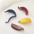 thumbnail image 4 of sunsanly Hair Barrette Banana Shape Candy Colors with Teeth Solid Color Anti-slip Hair Decoration Smooth Edge Large Size Hair Claw Hair Accessories, 4 of 8